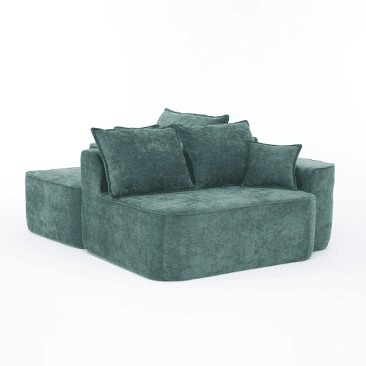 Sofá de canto de 4 lugares 262 cm - chaise longue, assento profundo XXL, modular - verde