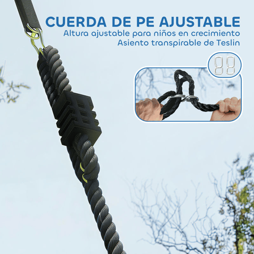 AIYAPLAY Baloiço Ninho Infantil Ø120 cm Altura Ajustável Baloiço Redondo para Bebés para Árvores Carga 300 kg Interior e Exterior para 4 Crianças de 3 a 8 Anos Multicolor