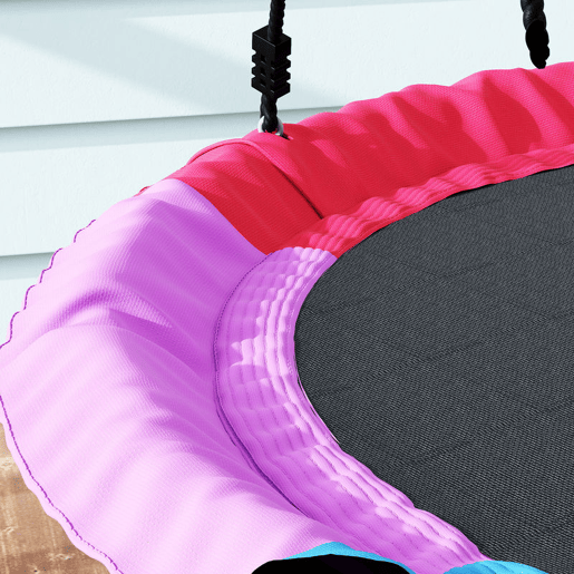 AIYAPLAY Baloiço Ninho Infantil Ø120 cm Altura Ajustável Baloiço Redondo para Bebés para Árvores Carga 300 kg Interior e Exterior para 4 Crianças de 3 a 8 Anos Multicolor