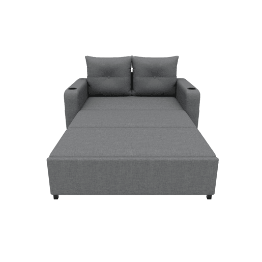 Sofá-cama 2 lugares conversível de algodão e linho,cinza
