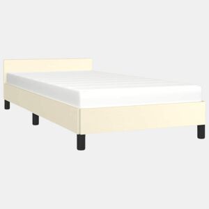 Estrutura de cama de solteiro para adultos c cabeceira 100x200 cm creme