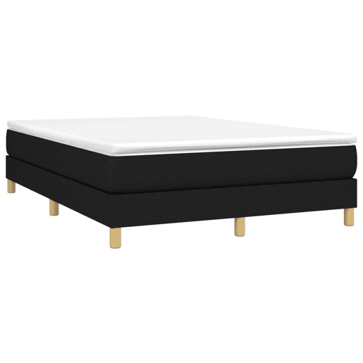 Estrutura de Cama de casal moderno com molas 140x190 cm tecido preto