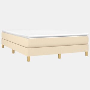 Estrutura de Cama de casal moderno com molas 140x190 cm tecido cor creme