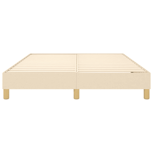Estrutura de Cama de casal moderno com molas 140x190 cm tecido cor creme