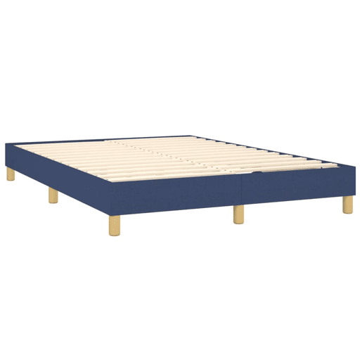 Estrutura de Cama de casal moderno com molas 140x190 cm tecido azul