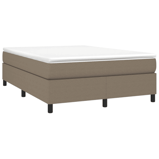 Estrutura de Cama de casal moderno com molas 140x190 cm tecido castanho-acinzentado