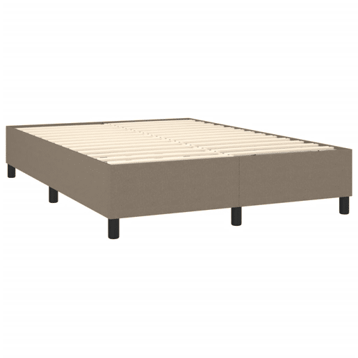 Estrutura de Cama de casal moderno com molas 140x190 cm tecido castanho-acinzentado