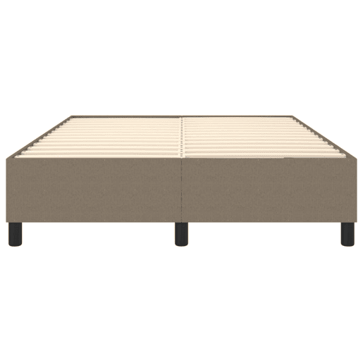 Estrutura de Cama de casal moderno com molas 140x190 cm tecido castanho-acinzentado