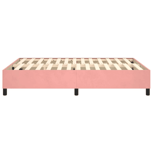 Estrutura de Cama de casal moderno com molas 140x200 cm veludo rosa