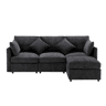 Sofá modular 4 lugares fixa de tecido,cinza