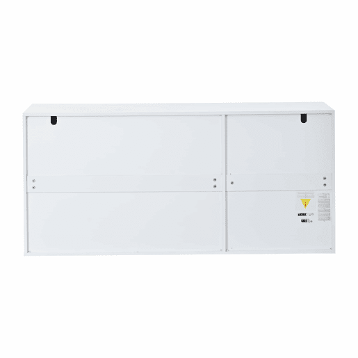 Aparador de sala 150 x 40 x 70 cm - móvel de arrumação com 3 portas, portas com design e LED, acabamento alto brilho - branco