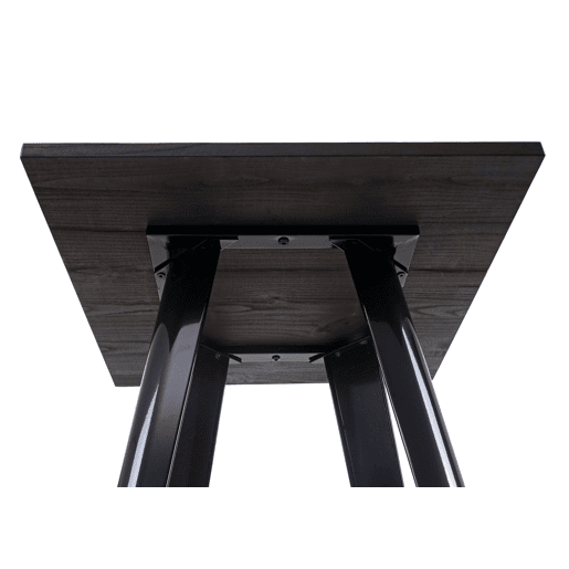 Mesa alta de bar estilo bistrô em madeira e metal com design industrial 107x60x60cm preta 04_0005123