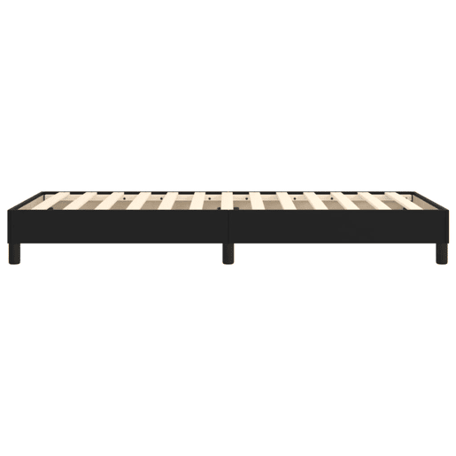 Estrutura de cama de solteiro para adultos com molas 100x200 cm couro artificial preto