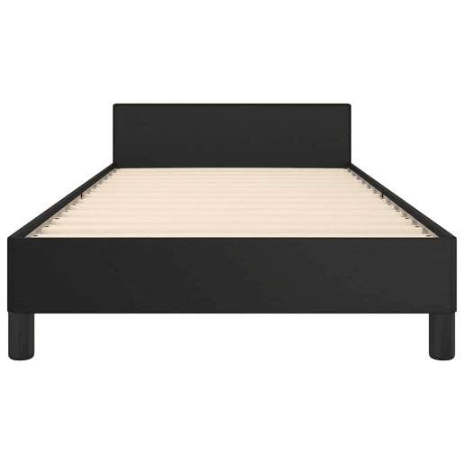 Estrutura de cama de solteiro para adultos c cabeceira 100x200 cm preto