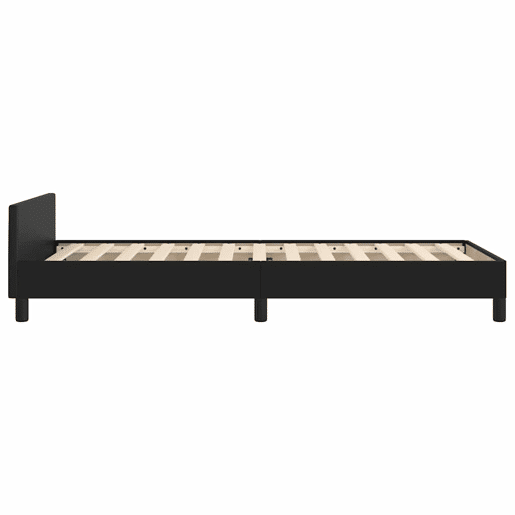 Estrutura de cama de solteiro para adultos c cabeceira 100x200 cm preto