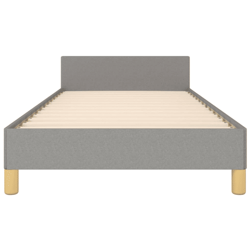 Estrutura de cama de solteiro Design c cabeceira tecido 90x190 cm cinza-claro