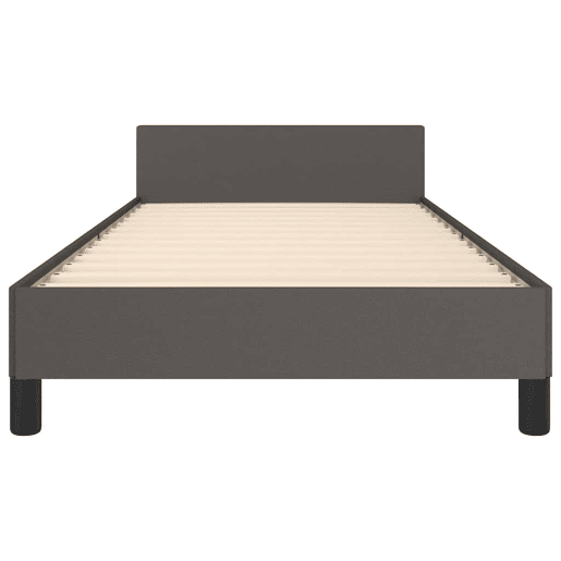 Estrutura de cama de solteiro para adultos c cabeceira 100x200 cm cinzento