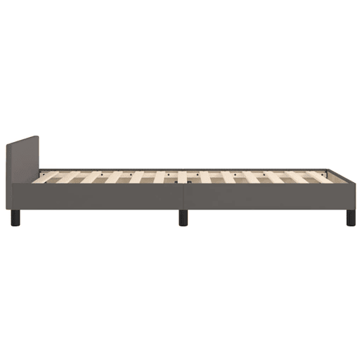 Estrutura de cama de solteiro para adultos c cabeceira 100x200 cm cinzento