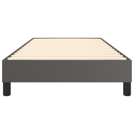 Estrutura de cama de solteiro para adultos com molas 100x200 cm couro artificial cinzento