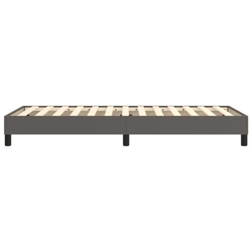 Estrutura de cama de solteiro para adultos com molas 100x200 cm couro artificial cinzento