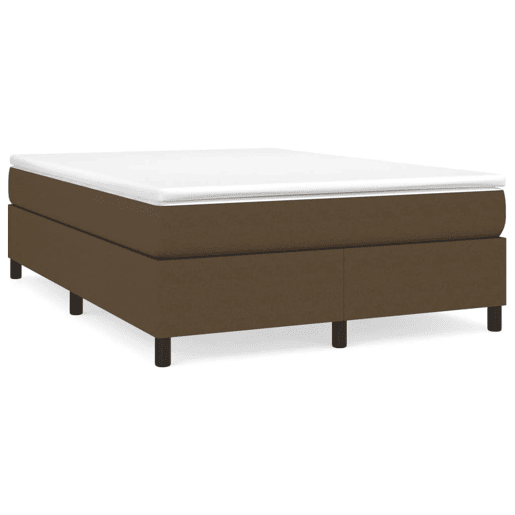 Estrutura de Cama de casal moderno com molas 140x190 cm tecido castanho-escuro