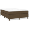 Estrutura de Cama de casal moderno com molas 140x190 cm tecido castanho-escuro