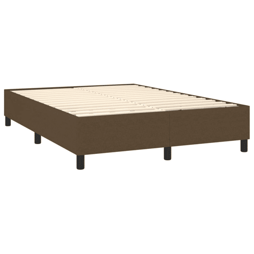Estrutura de Cama de casal moderno com molas 140x190 cm tecido castanho-escuro