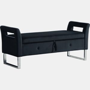 Banqueta com arrumação - com apoios de braços - para sala, corredor e quarto - Preto