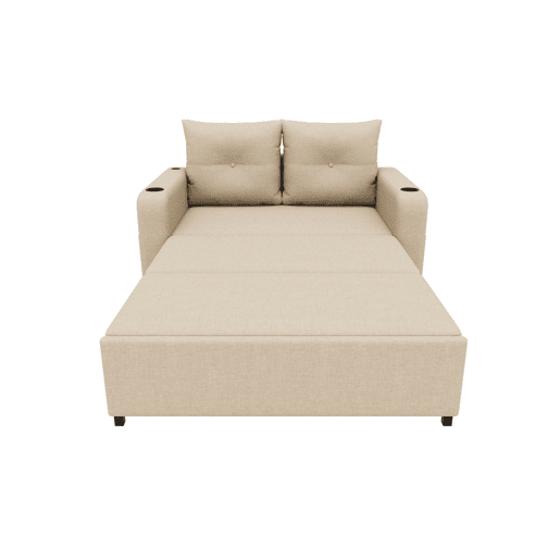 Sofá-cama 2 lugares conversível de algodão e linho,bege Sofá-cama 2 lugares conversível de algodão e linho,bege