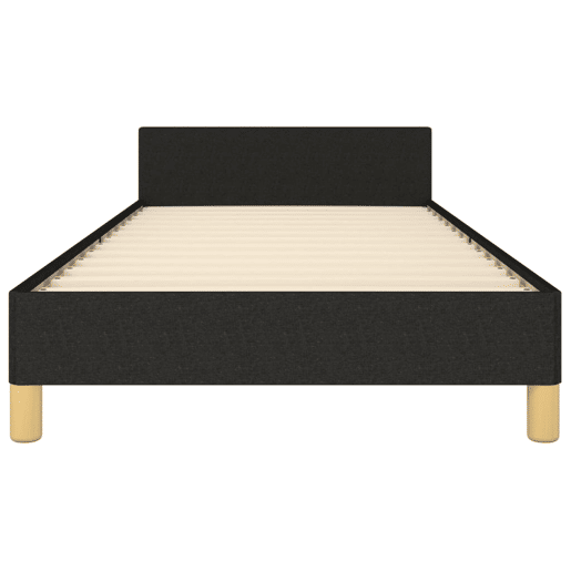 Estrutura de cama de solteiro para adultos c cabeceira tecido 90x190 cm preto