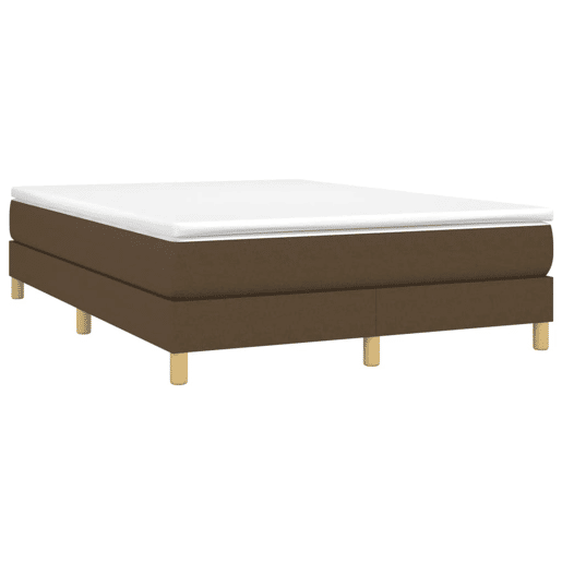 Estrutura de Cama de casal moderno com molas 140x190 cm tecido castanho-escuro