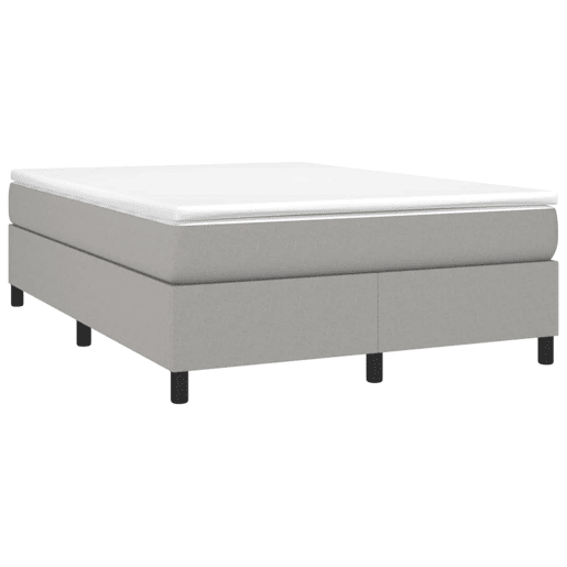 Estrutura de Cama de casal moderno com molas 140x190 cm tecido cinzento-claro