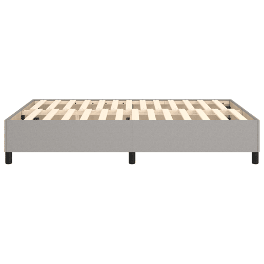 Estrutura de Cama de casal moderno com molas 140x190 cm tecido cinzento-claro