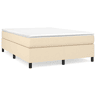 Estrutura de Cama de casal moderno com molas 140x190 cm tecido cor creme