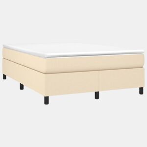 Estrutura de Cama de casal moderno com molas 140x190 cm tecido cor creme