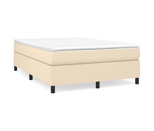 Estructura de cama doble matrimonial - con somier tela color crema 140x190 cm