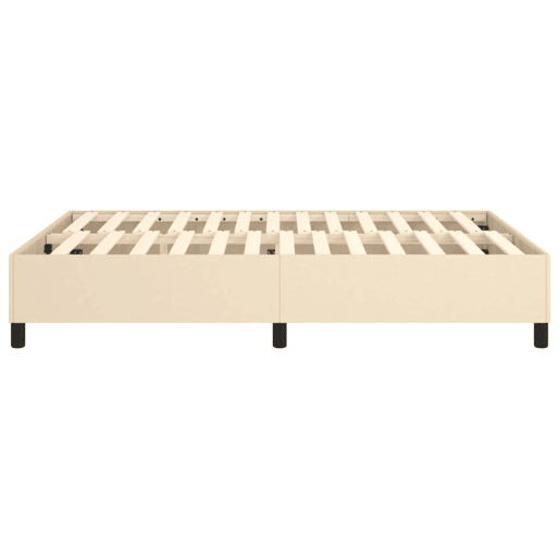 Estrutura de Cama de casal moderno com molas 140x190 cm tecido cor creme
