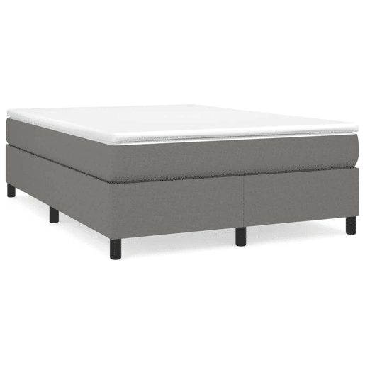 Estrutura de Cama de casal moderno com molas 140x190 cm tecido cinzento-escuro