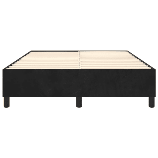 Estrutura de Cama de casal moderno com molas 140x200 cm veludo preto