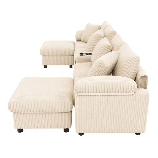 Sofá modular 6 lugares fixa de tecido,bege Sofá modular 6 lugares fixa de tecido,bege