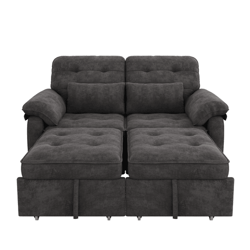 Sofá-cama 2 lugares conversível de tecido,cinza Sofá-cama 2 lugares conversível de tecido,cinza
