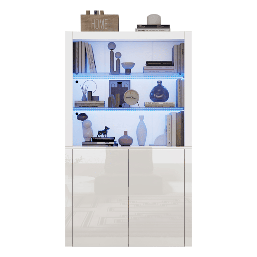 Vitrine de mdf com 2 portas e luz led,branco Vitrine de mdf com 2 portas e luz led,branco