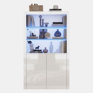 Vitrine de mdf com 2 portas e luz led,branco