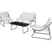 Conjunto de muebles de jardín de metal Conjunto de muebles de jardín de metal Gris