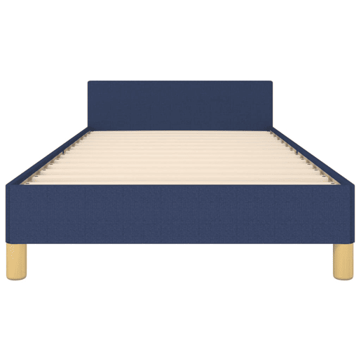 Estrutura de cama de solteiro para adultos c cabeceira tecido azul 90x190 cm