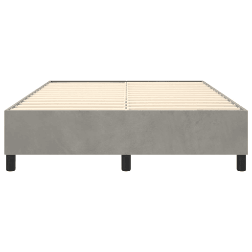 Estrutura de Cama de casal moderno com molas 140x200 cm veludo cinzento-claro