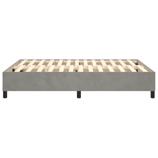 Estrutura de Cama de casal moderno com molas 140x200 cm veludo cinzento-claro
