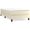 Estrutura de cama de solteiro para adultos com molas 100x200 cm couro artificial cor creme