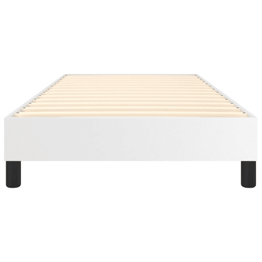 Estrutura de cama de solteiro para adultos com molas 100x200 cm couro artificial branco
