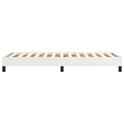 Estrutura de cama de solteiro para adultos com molas 100x200 cm couro artificial branco